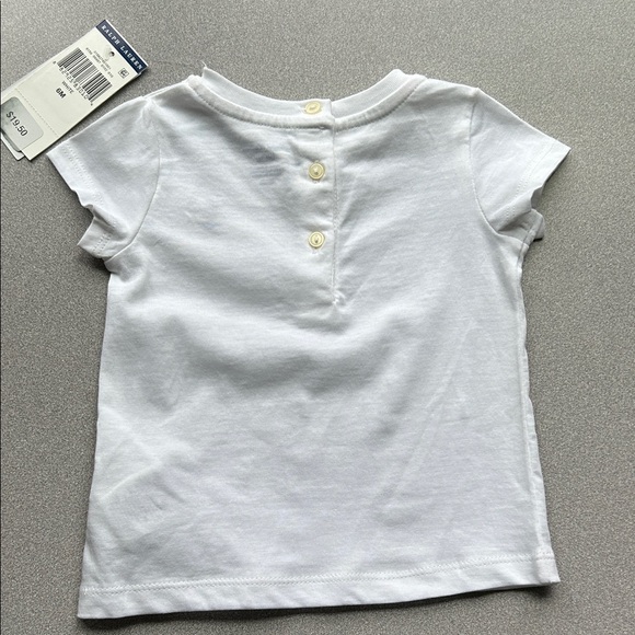 NWT Ralph Lauren White Short Sleeve Tee with Navy Polo Pony - Picture 3 of 4